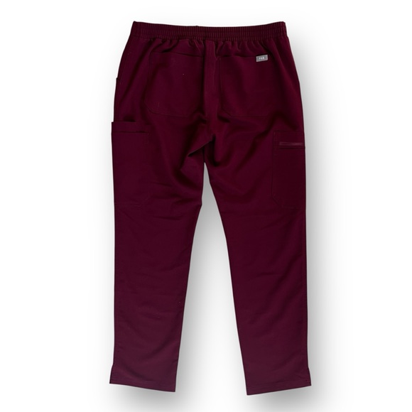 FIGS Burgundy Yola Scrub Pants with Yoga Waistband and Drawstring - Picture 3 of 7